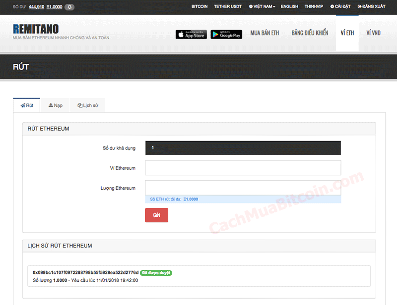 cách mua ethereum trên sàn remitano - huongdanbitcoin.com