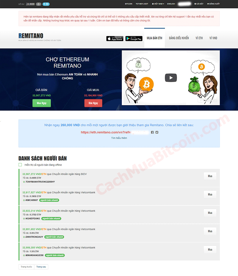 cách mua ethereum trên sàn remitano - huongdanbitcoin.com